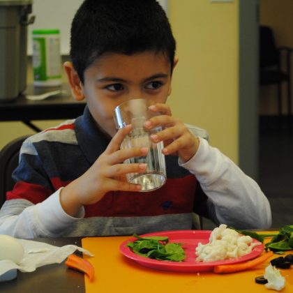 boy with healthy snack