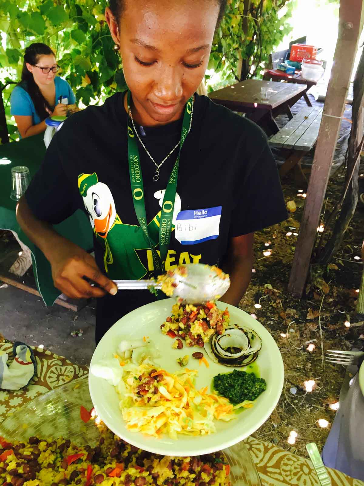 teen with food