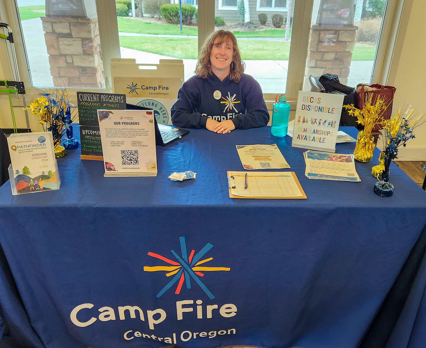 Campfire registration table