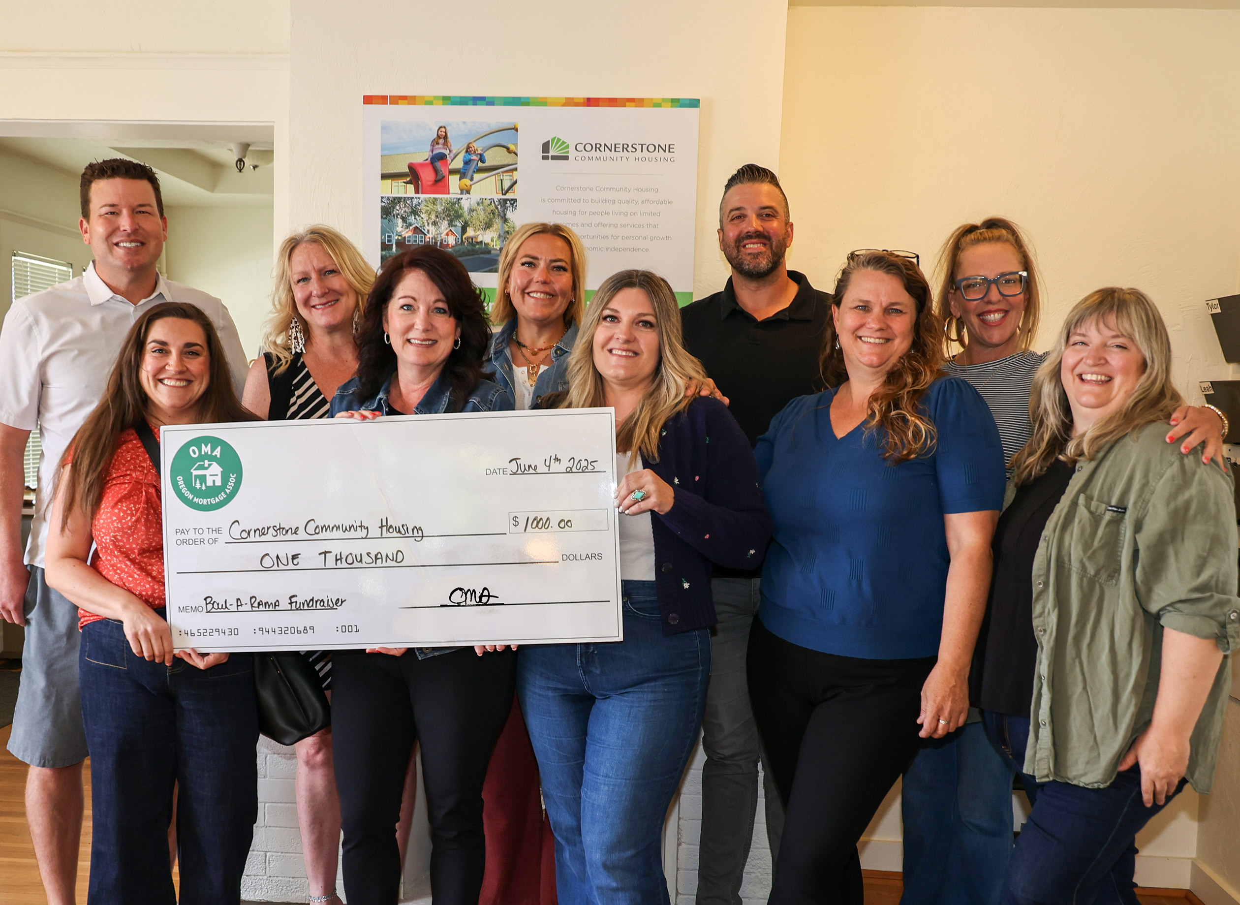 OMA's Bowl-A-Rama fundraising event's check presentation to CCH photo
